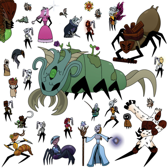Collage of different enemies in the game
